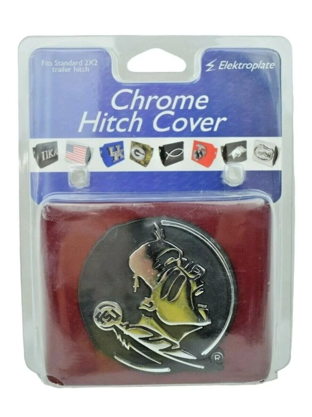 Elektroplate Florida State Seminoles Chrome Hitch Cover 2 x 2 New - Picture 1 of 3